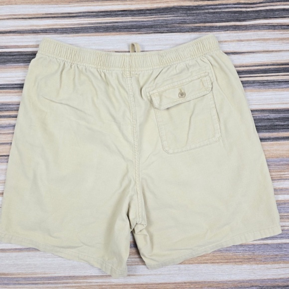 GAP- Mens L 7” Inseam Khaki Corduroy Elastic Waist Drawstring Casual Shorts - Picture 3 of 7